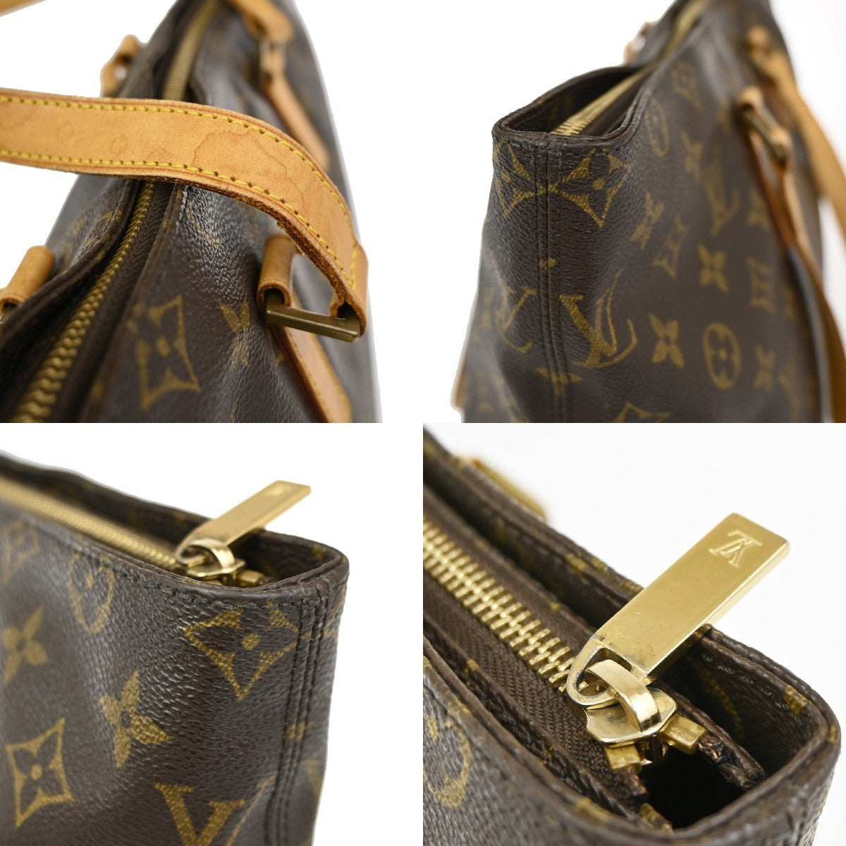 LOUIS VUITTON Cabas Mezzo Shoulder Bag Monogram Leather Brown USA M51151 77KD183