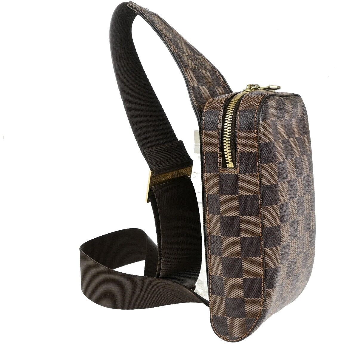 LOUIS VUITTON Geronimos Bum Body Bag Damier Ebene Leather Brown N51994 11ED032