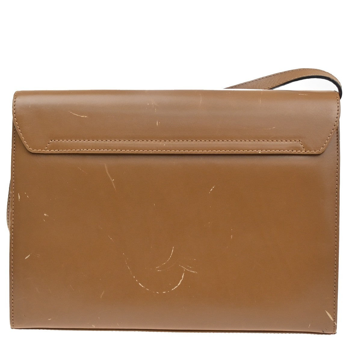 SALVATORE FERRAGAMO Logo Gancini 2Way Shoulder Bag Leather Brown GHW 04CA366