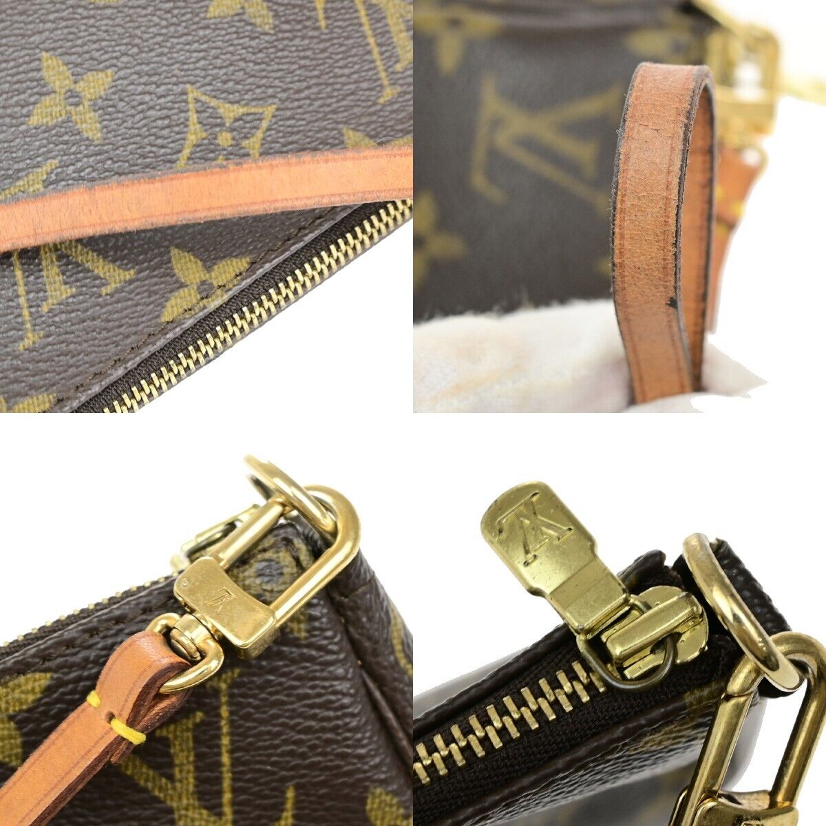 LOUIS VUITTON Pochette Accessoires Hand Bag Monogram Leather BN M51980 10YH007