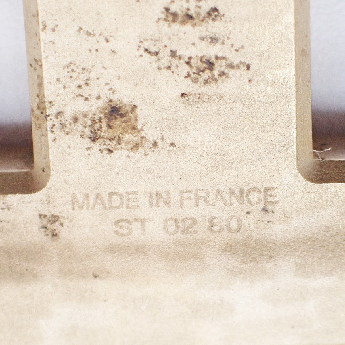 HERMES H Logo Constance Belt Buckle Gold Plate France 69RL814