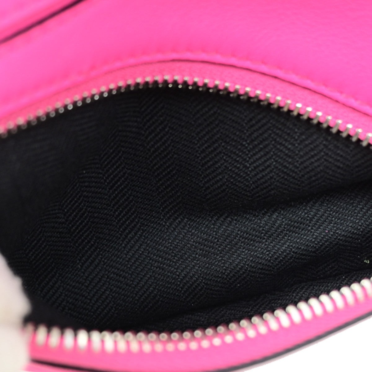 LOEWE Logo Puzzle Mini Body Shoulder Bag Leather Neon Pink SHW Spain 684RQ079