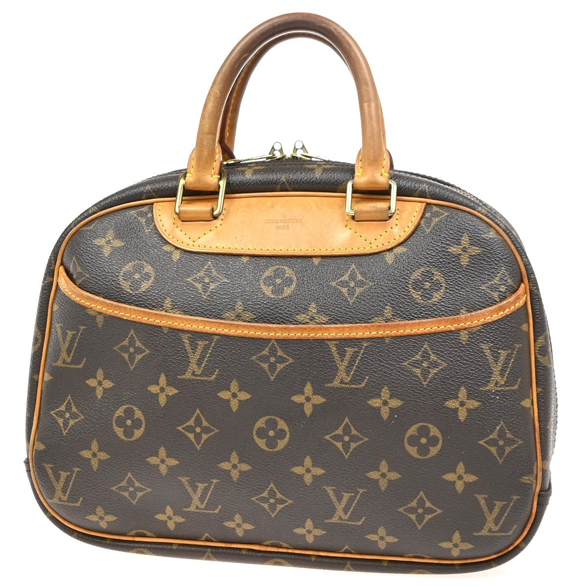 LOUIS VUITTON LV Logo Trouville Hand Bag Monogram Leather Brown M42228 85YH889