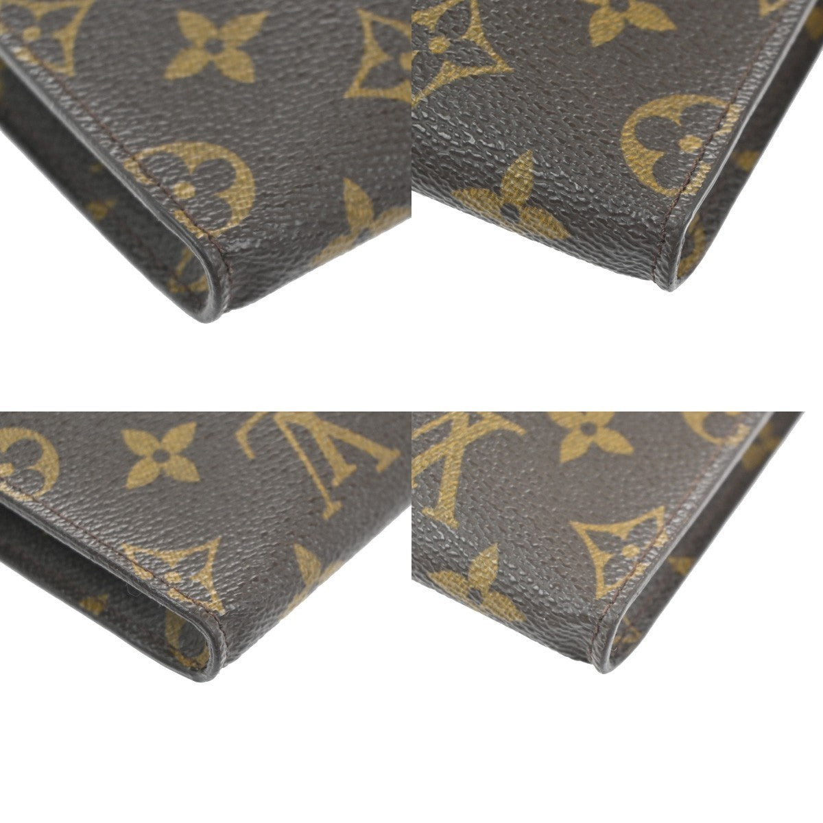 LOUIS VUITTON Logo BUCKET PM Pouch Bag Monogram Leather Brown France 05MA344