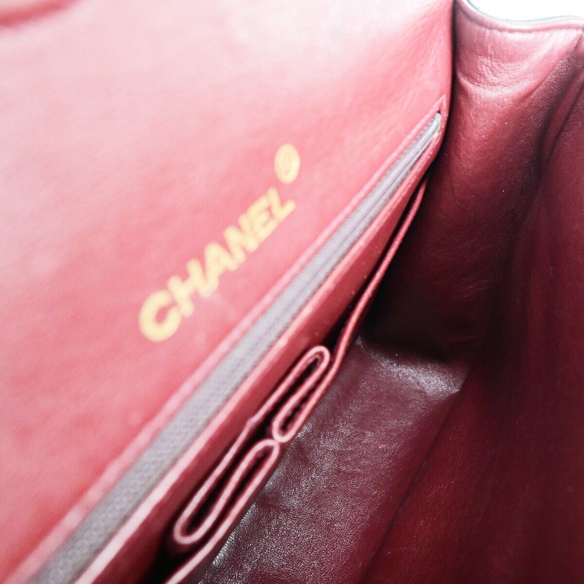 CHANEL Matelasse 25 Double Flap Chain Shoulder Bag Leather BK Vintage 344RK671