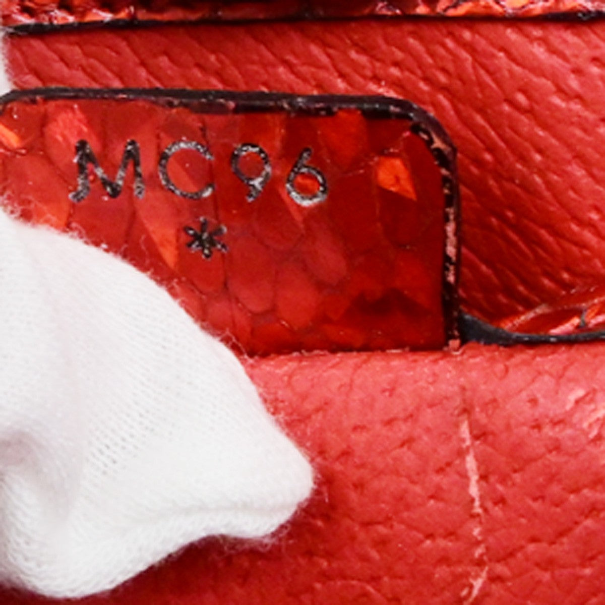 CELINE Logo Shoulder Bag Exotic Leather Red GHW Italy 65YH034