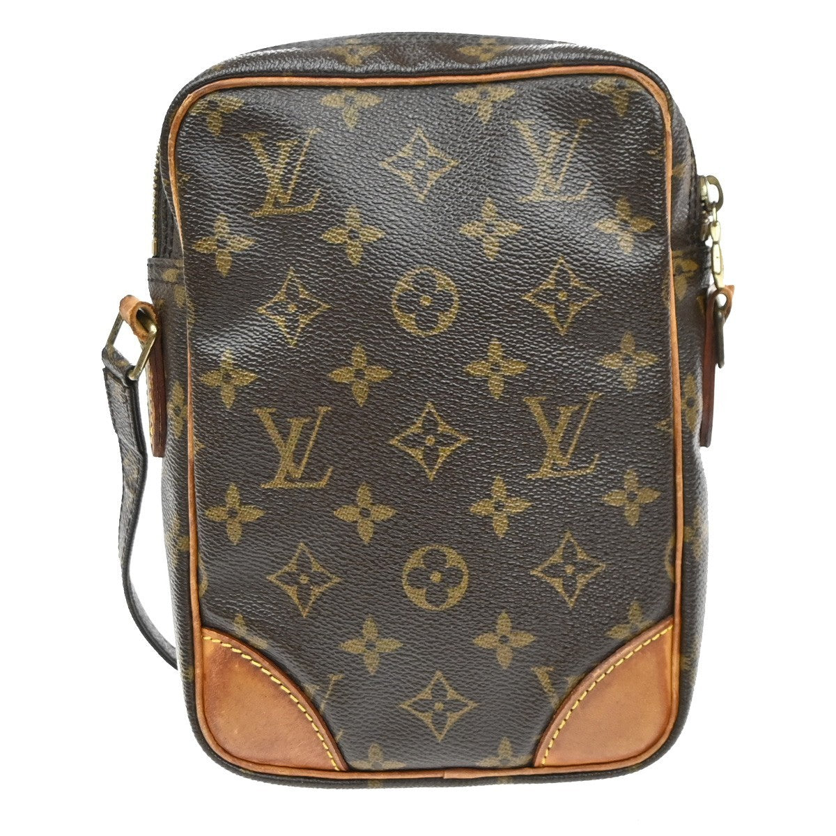 LOUIS VUITTON Danube Shoulder Bag Monogram Leather Brown France M45266 09SA039