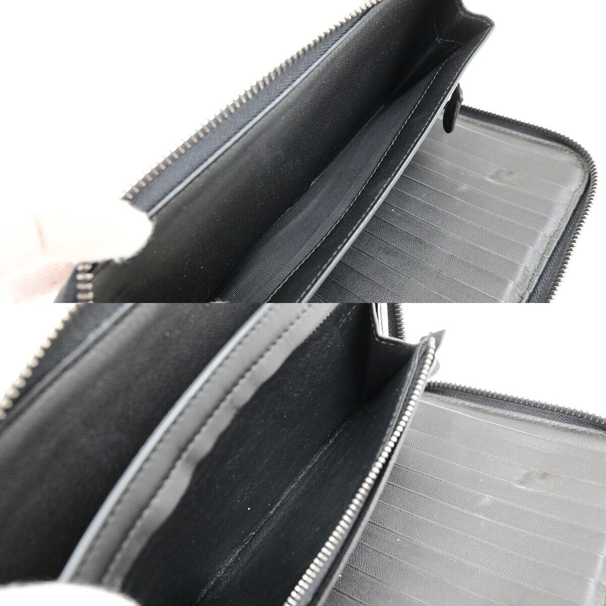 BOTTEGA VENETA Intrecciato Zipper Around Long Wallet Leather Black Italy 67EE081