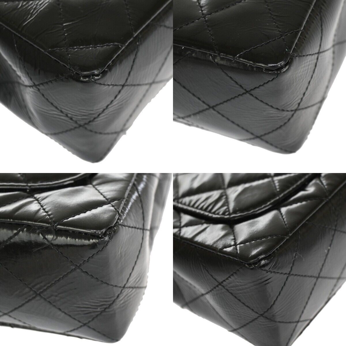 CHANEL CC Mini Matelasse Chain Shoulder Bag Patent Leather Black GHW 332RJ334