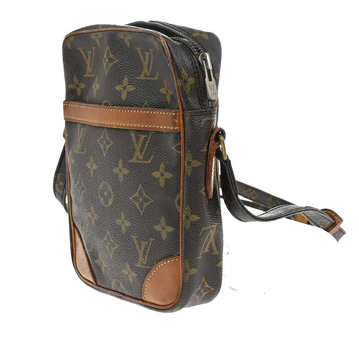 LOUIS VUITTON Danube Shoulder Bag Monogram Leather Brown France M45266 30FB548