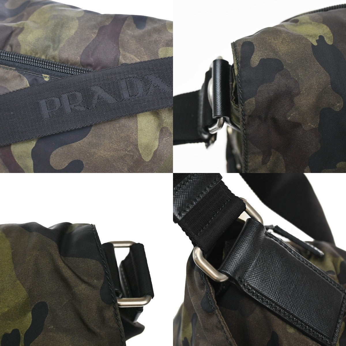 PRADA Tessuto Crossbody Camouflage Shoulder Bag Nylon Leather GN SHW 77KP101