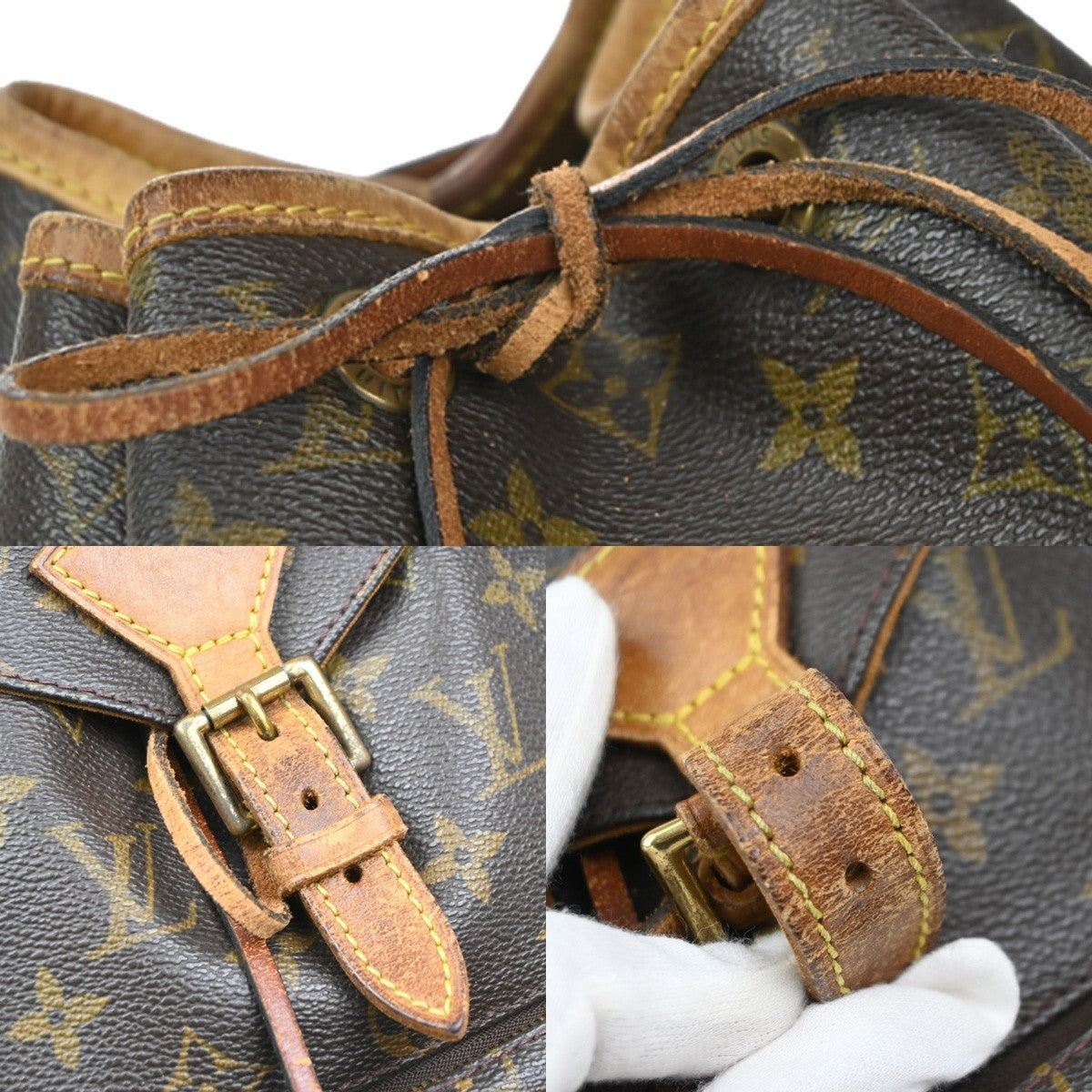 LOUIS VUITTON Montsouris MM Backpack Bag Monogram Leather Brown M51136 86MA643