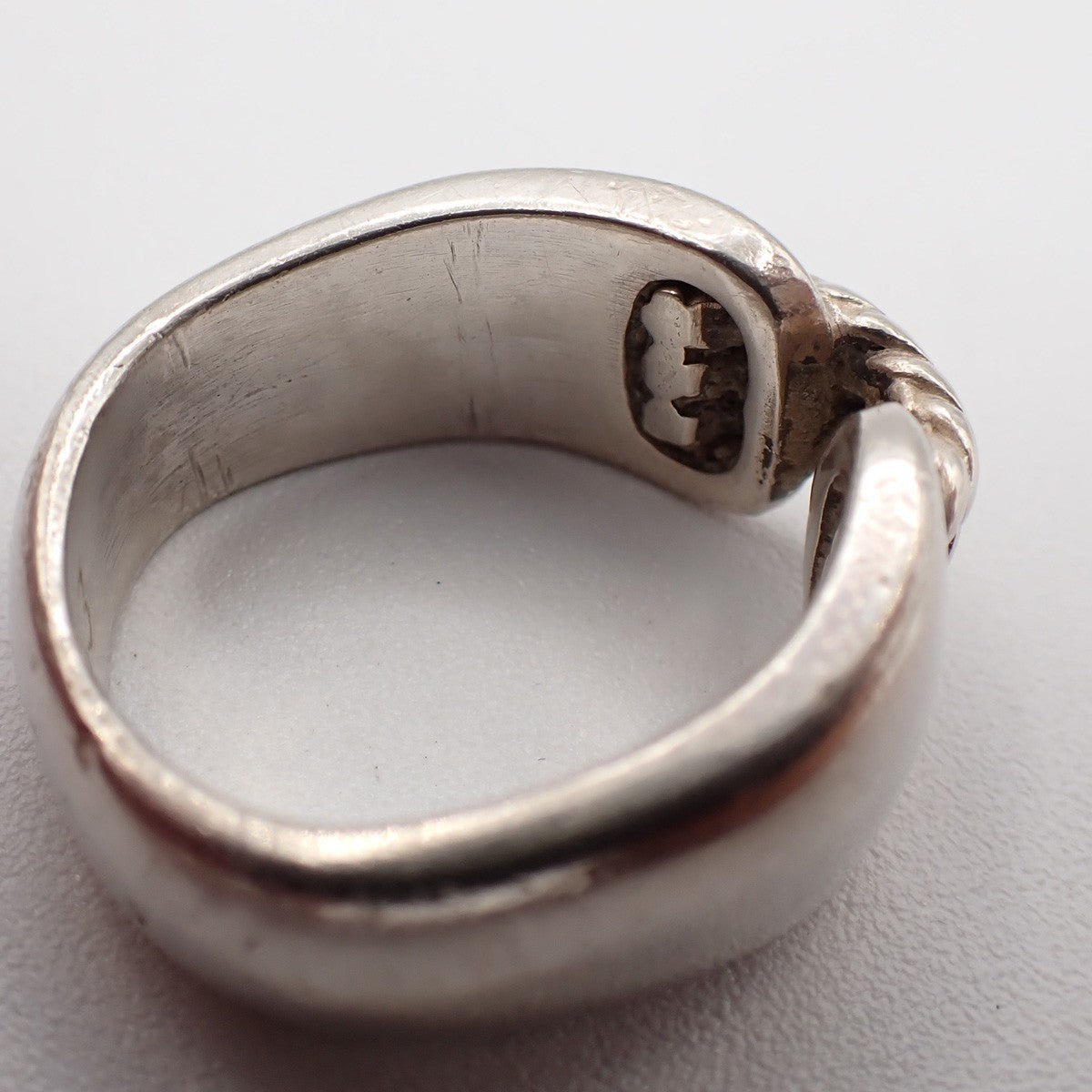 HERMES Logo Suroit Ring Size 53 Silver Accessory 71RF776