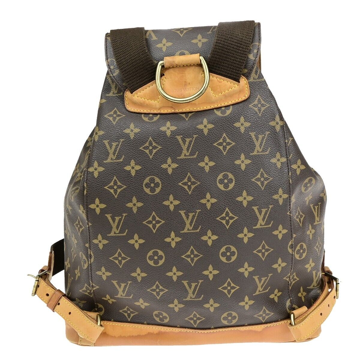LOUIS VUITTON Montsouris GM Backpack Bag Monogram Leather Brown M51135 10EB746