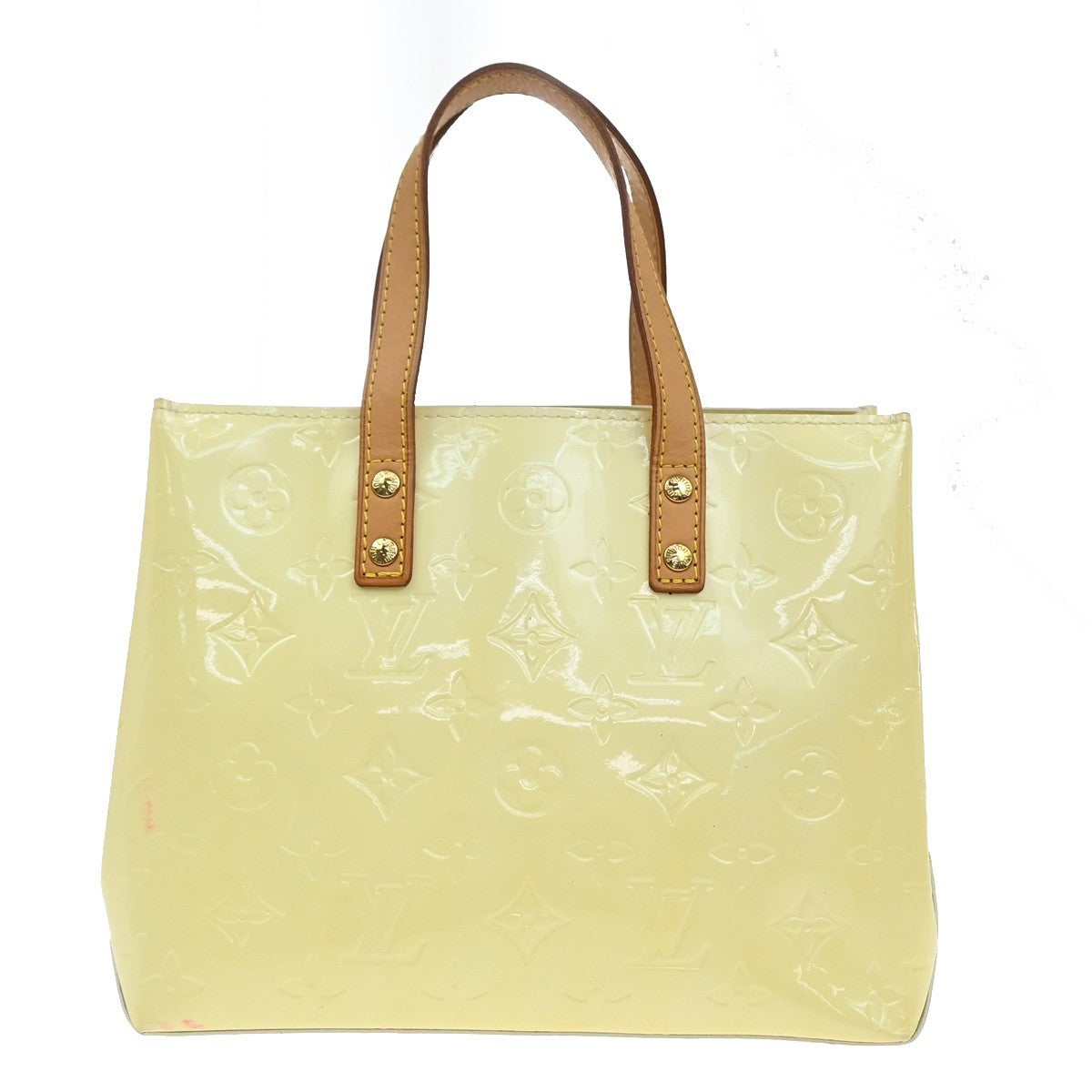 LOUIS VUITTON Monogram Vernis Reade PM Hand Bag Perle Yellow M91336 62CA082