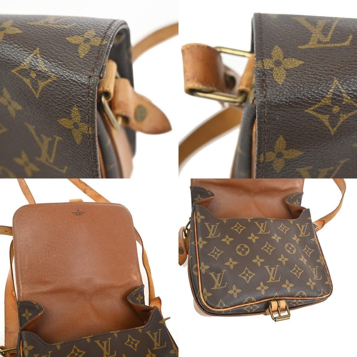 LOUIS VUITTON Cartouchiere MM Shoulder Bag Monogram Leather Brown M51253 64KC765