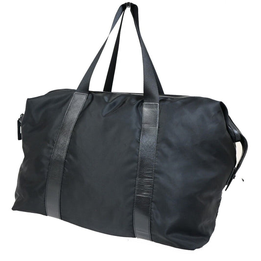 PRADA Logo Tessuto Travel Shoulder Hand Bag Nylon Leather Black Italy 83FA959