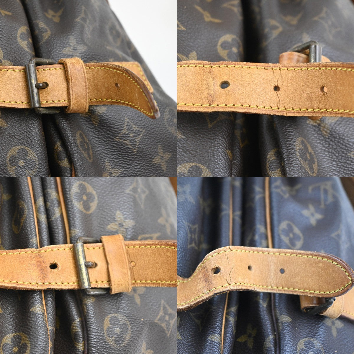LOUIS VUITTON Logo Saumur 43 Shoulder Bag Monogram Leather Brown M42252 32KC654