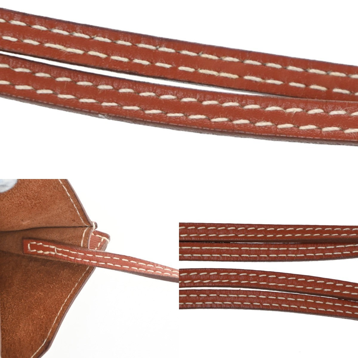 HERMES Logo Onimaito Crossbody Shoulder Bag All leather Box Calf Brown 70RQ067