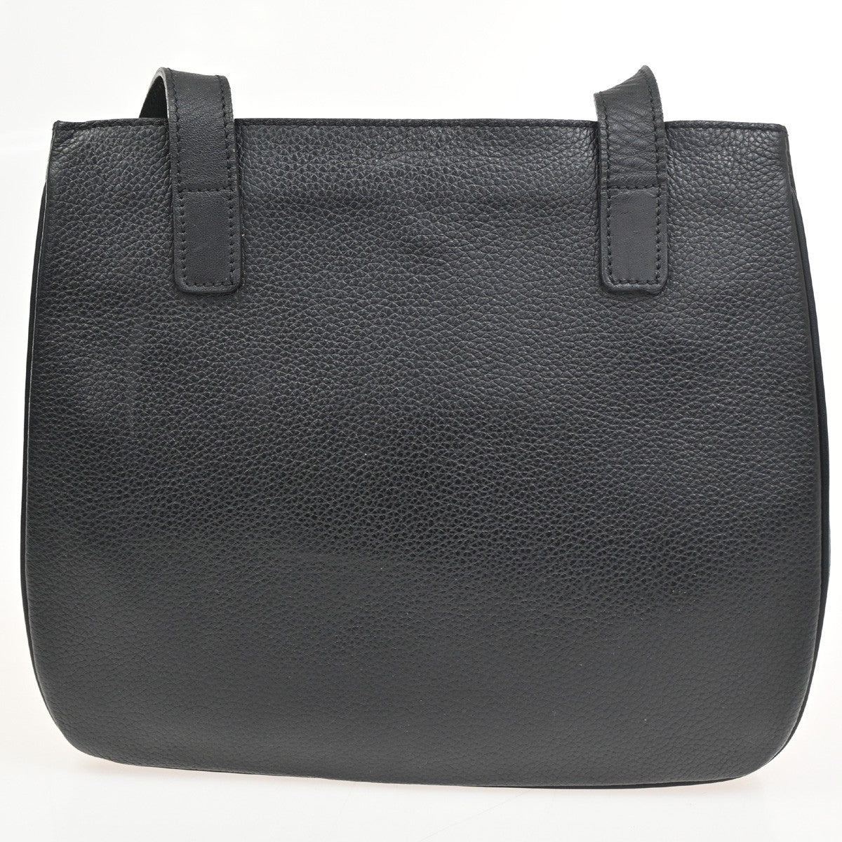 CELINE Logo Toggle Clasp Shoulder Bag Leather Black GHW France 04CA574