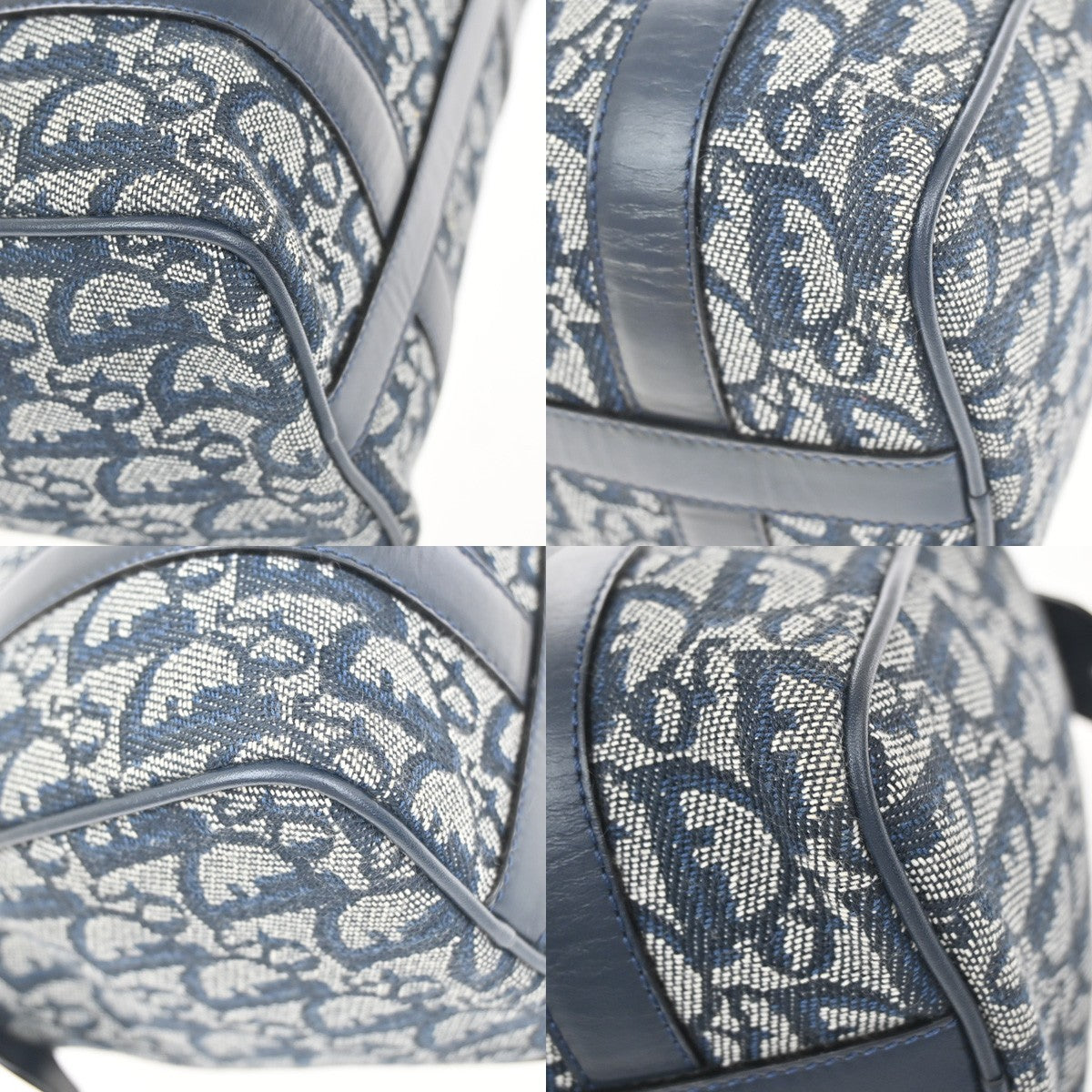 CHRISTIAN DIOR Logo Trotter Pattern Hand Bag Canvas Leather BE GHW 684RQ071
