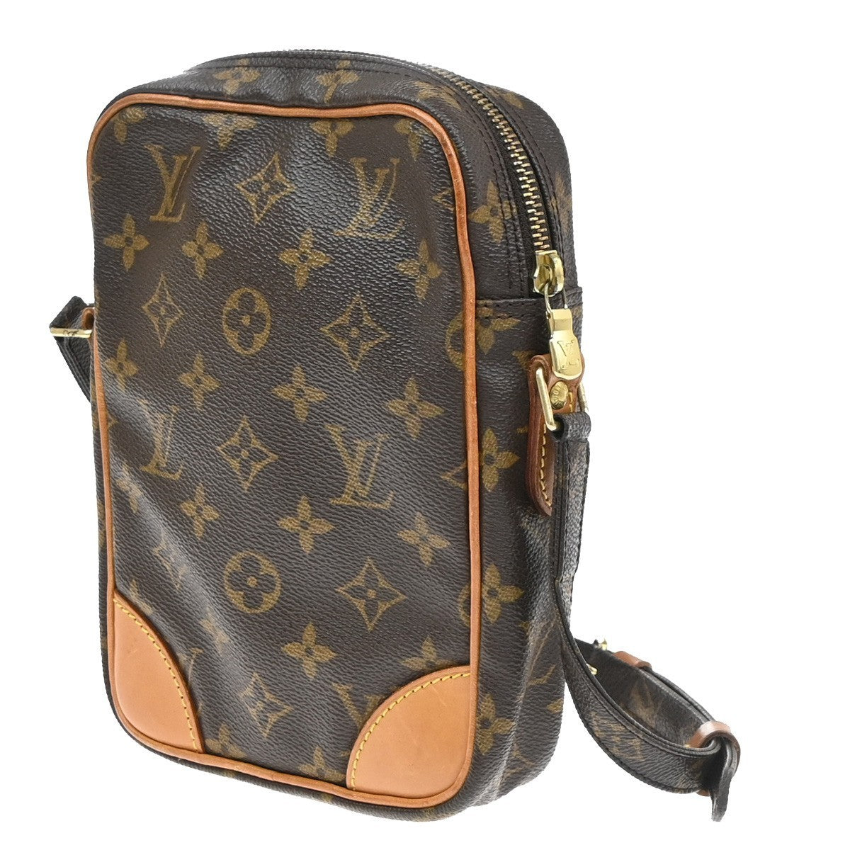 LOUIS VUITTON Danube Shoulder Bag Monogram Leather Brown France M45266 88YJ229