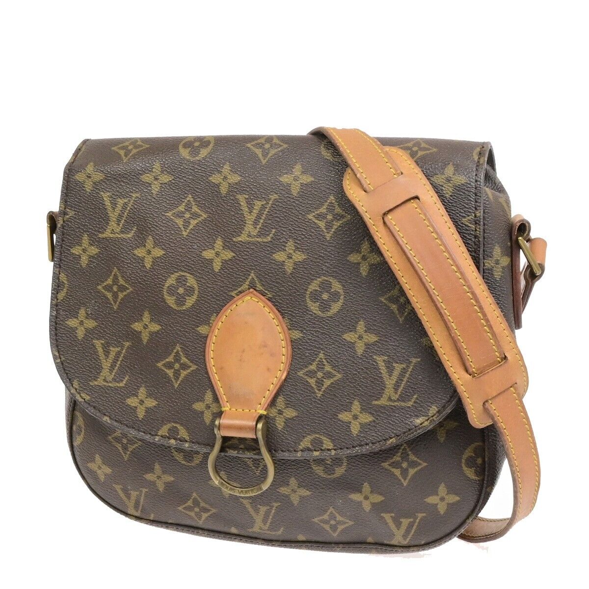 LOUIS VUITTON Saint Cloud GM Shoulder Bag Monogram Leather Brown M51242 64FB512