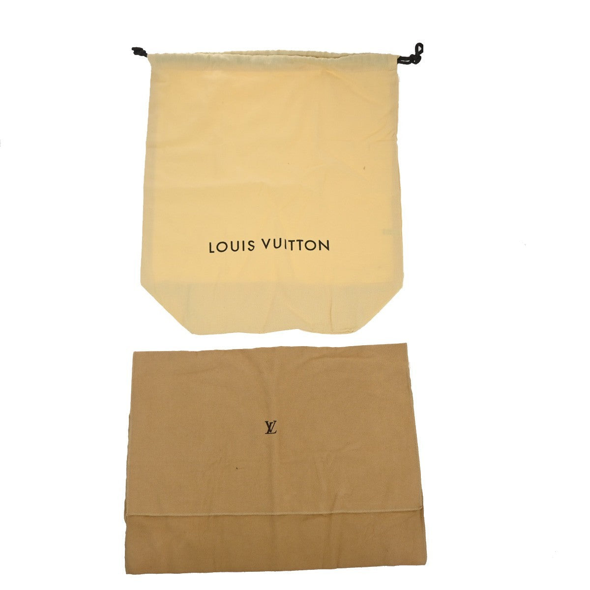 LOUIS VUITTON Logo 10 Set Dust Bag Drawstring Canvas Cotton Beige Brown 09KC802