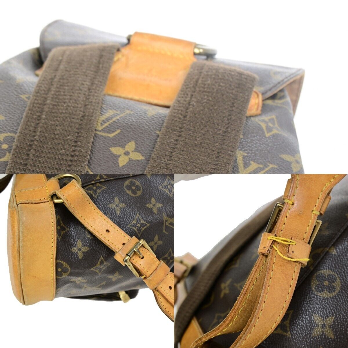 LOUIS VUITTON Montsouris GM Backpack Bag Monogram Leather Brown M51135 70FB218