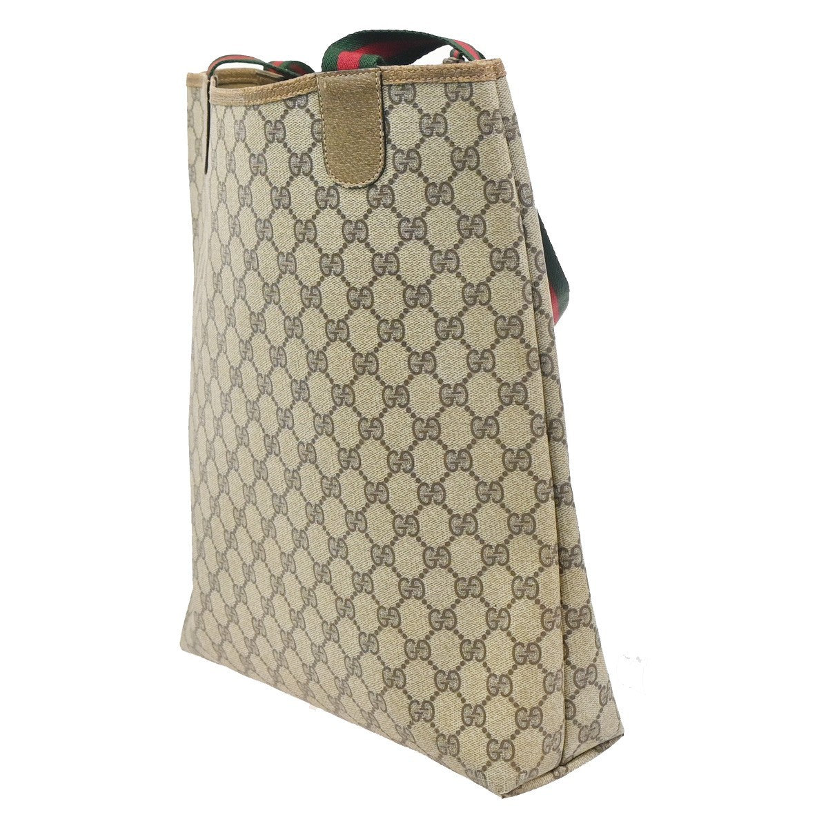 GUCCI Logo Sherry GG Pattern Shoulder Bag PVC Leather Brown Italy 67ZA325