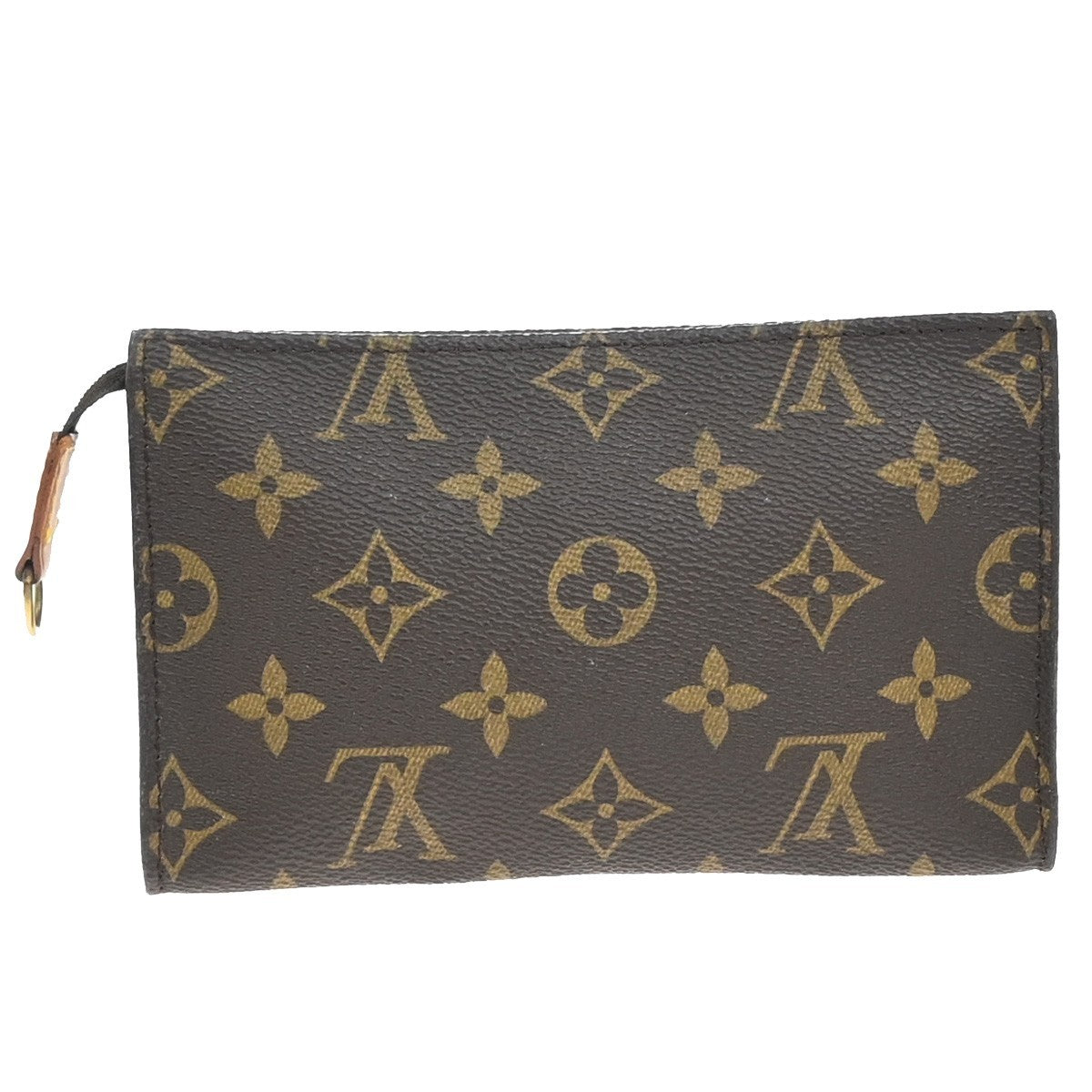 LOUIS VUITTON Logo BUCKET PM Pouch Bag Monogram Leather Brown France 60KP599