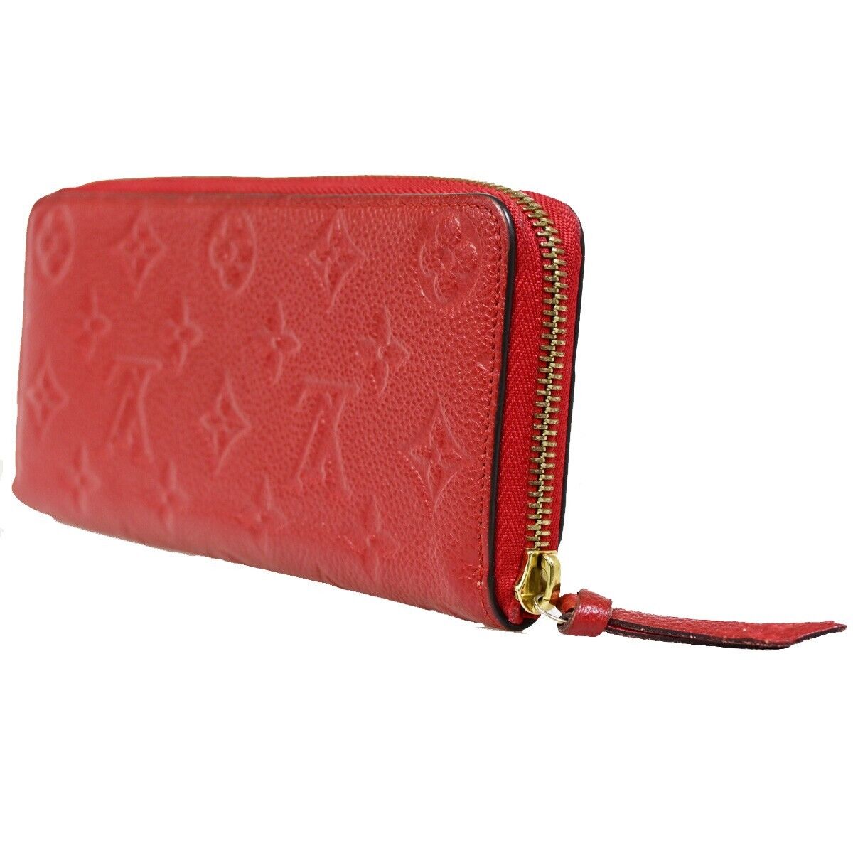 LOUIS VUITTON Clemence Long Bifold Wallet Monogram Empreinte Red M60169 31HB931