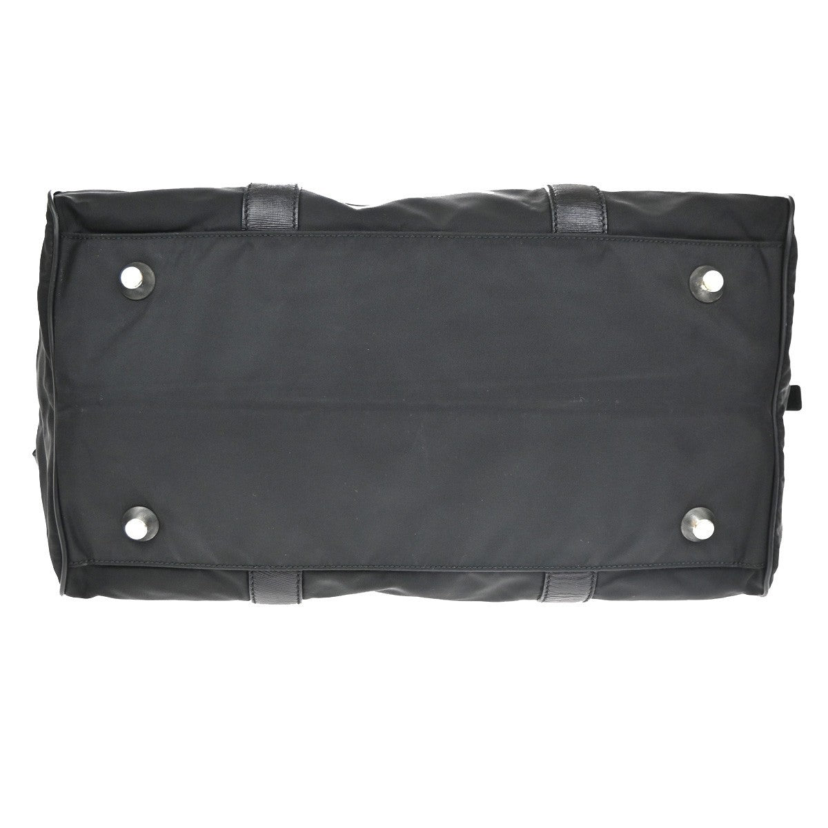 PRADA MILANO Logo Tessuto Hand Bag Nylon Leather Black SHW  61CB060