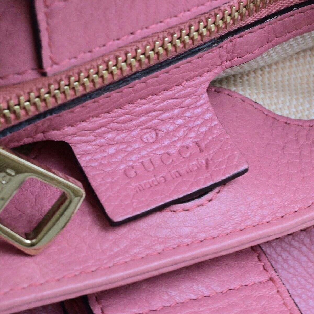 GUCCI Bamboo Shopper 2Way Shoulder Hand Bag Raffia Leather Pink Brown 84ED384