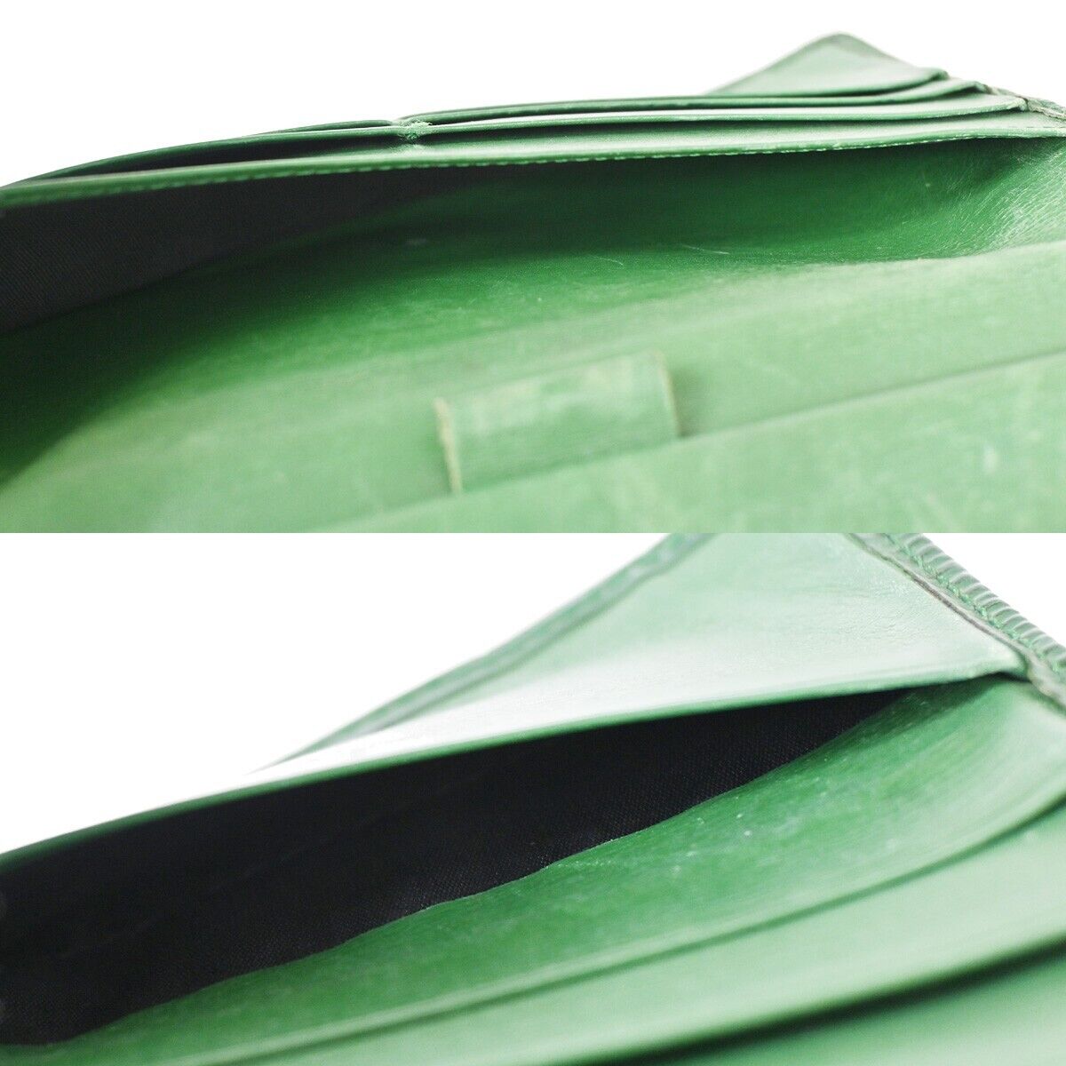 LOUIS VUITTON Logo International Trifold Wallet Epi Leather Green M63384 08YD113