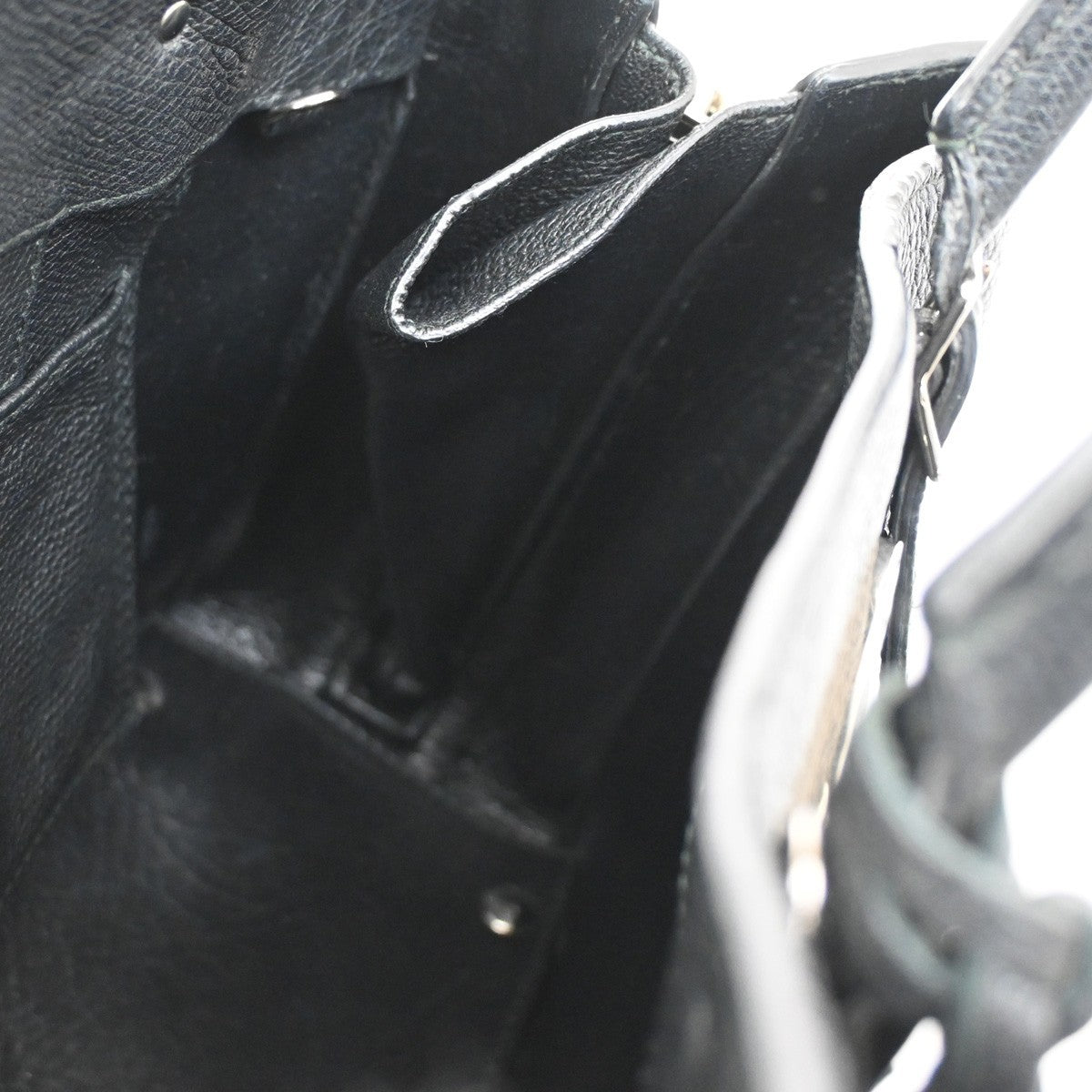 BALENCIAGA Paper Mini Shoulder Hand Bag Leather Black SHW Mirror 46RL476