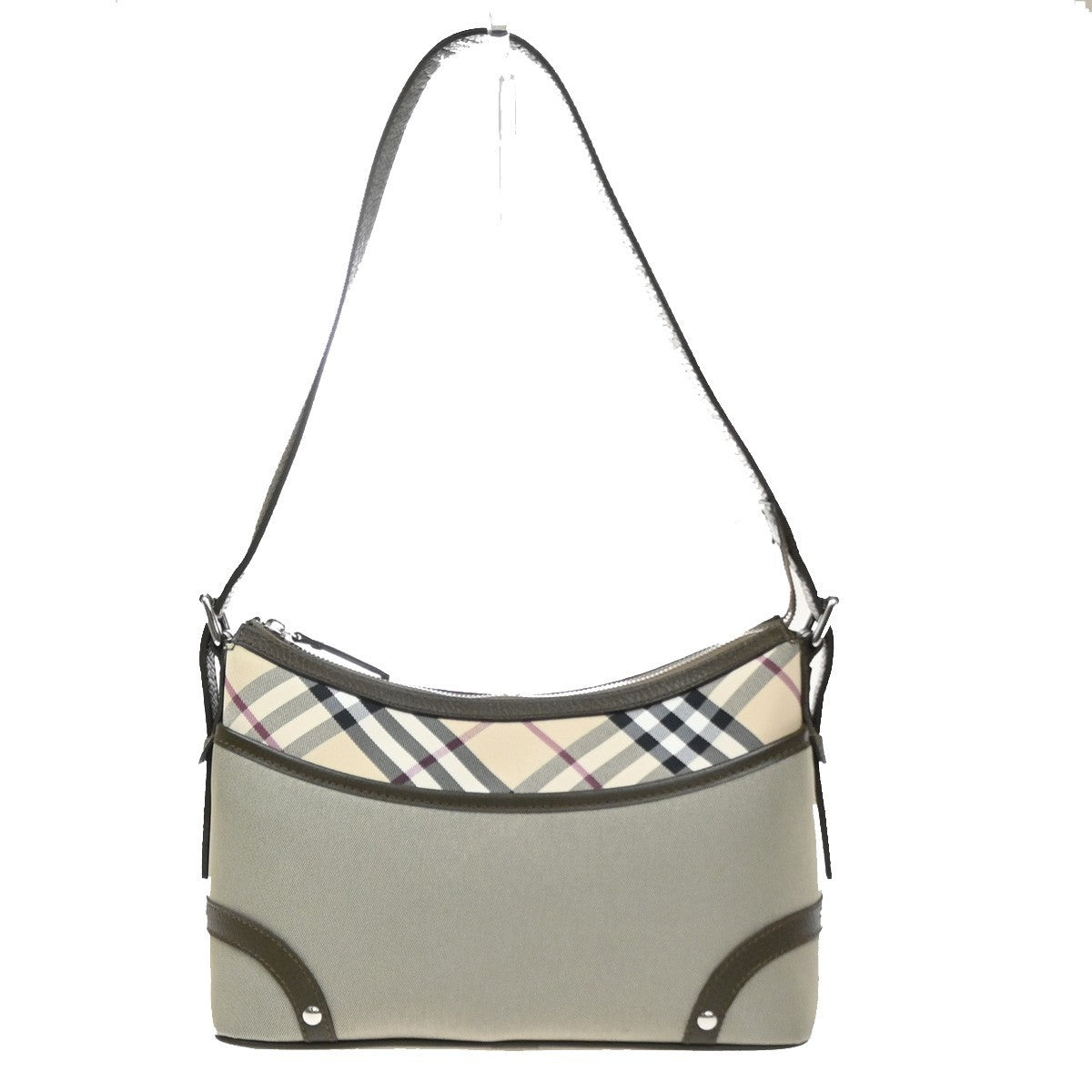 BURBERRY Logo Nova Check Shoulder Hand Bag Canvas Leather KI BE SHW 34RQ034