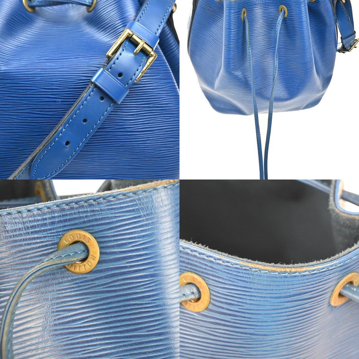 LOUIS VUITTON LV Petit Noe Shoulder Bag Epi Leather Blue France M44105 36KC251