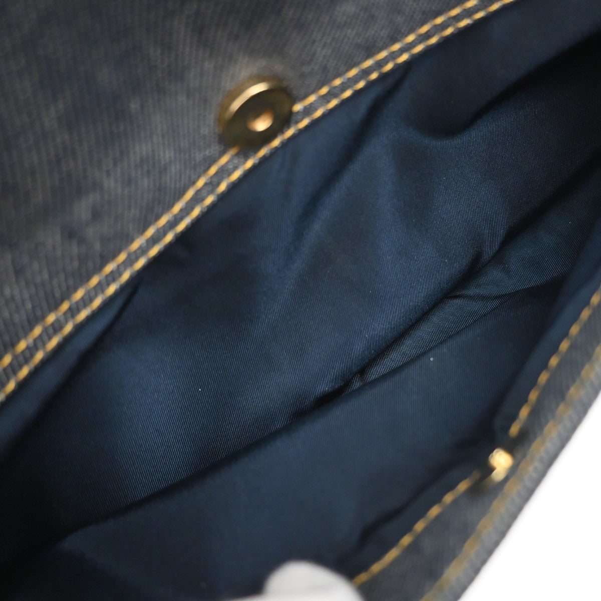 45.Live CHRISTIAN DIOR Double Saddle Denim Shoulder Bag Canvas Leather 308RP166
