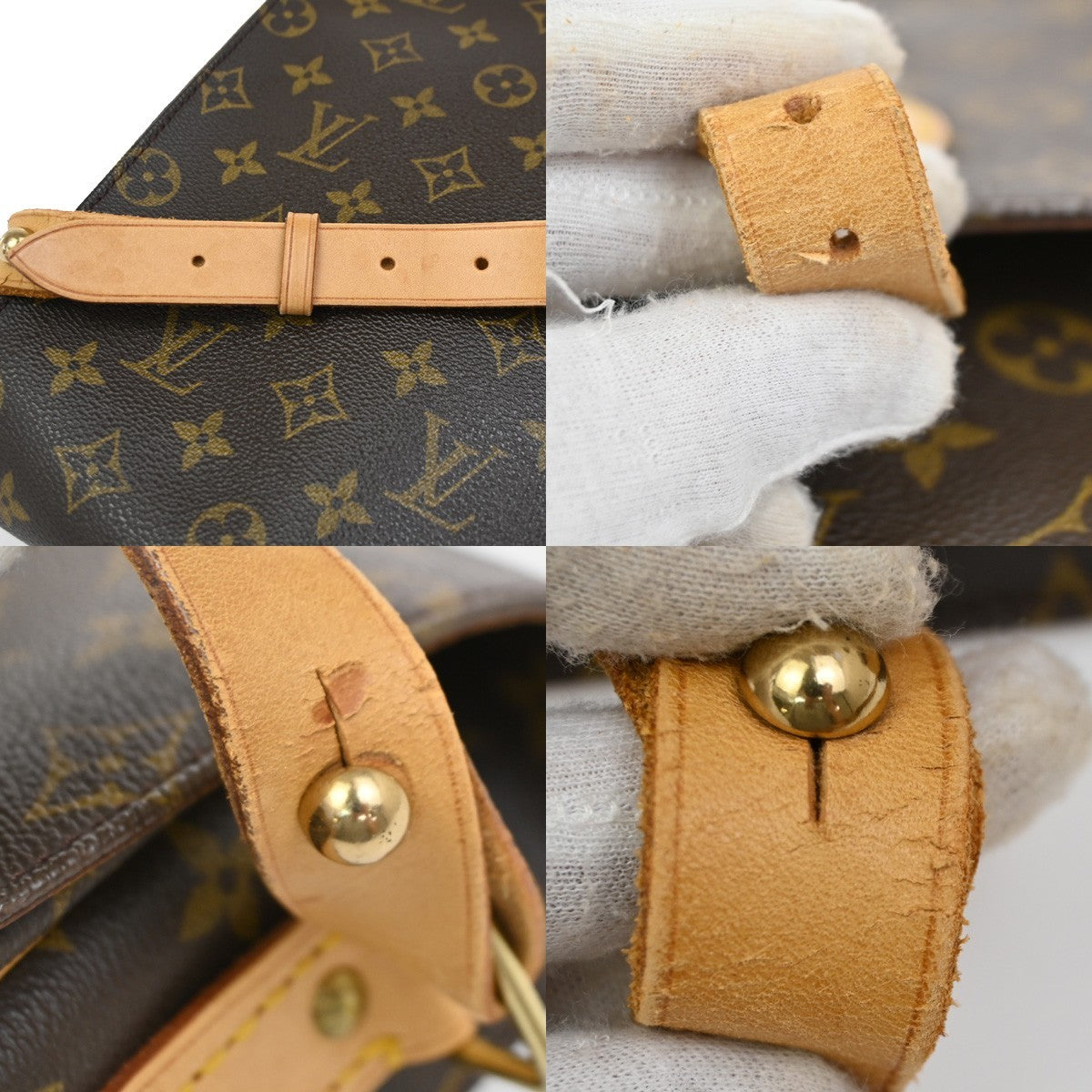 LOUIS VUITTON Cartouchiere GM Shoulder Bag Monogram Leather Brown M51252 82DA201