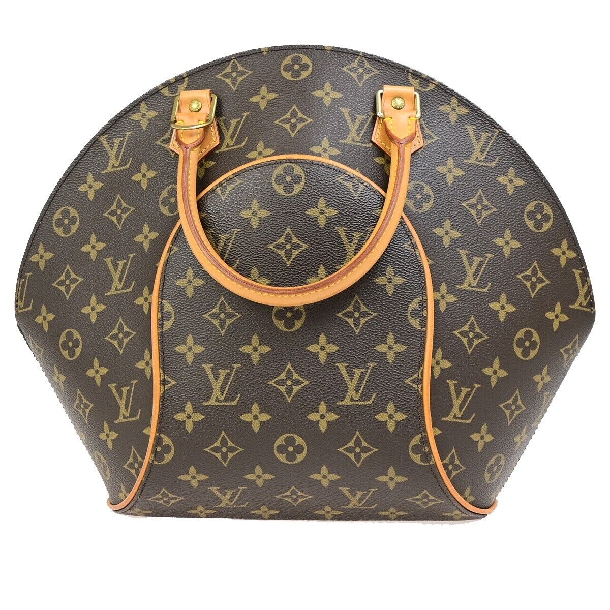 LOUIS VUITTON LV Logos Ellipse MM Hand Bag Monogram Leather Brown M51126 23ED078