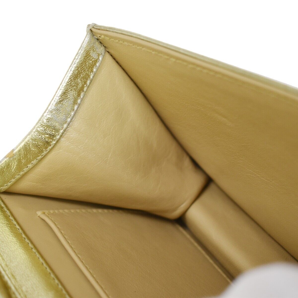 CHANEL CC Logo Mini Matelasse Full Flap Chain Shoulder Bag Leather Gold 652RC501