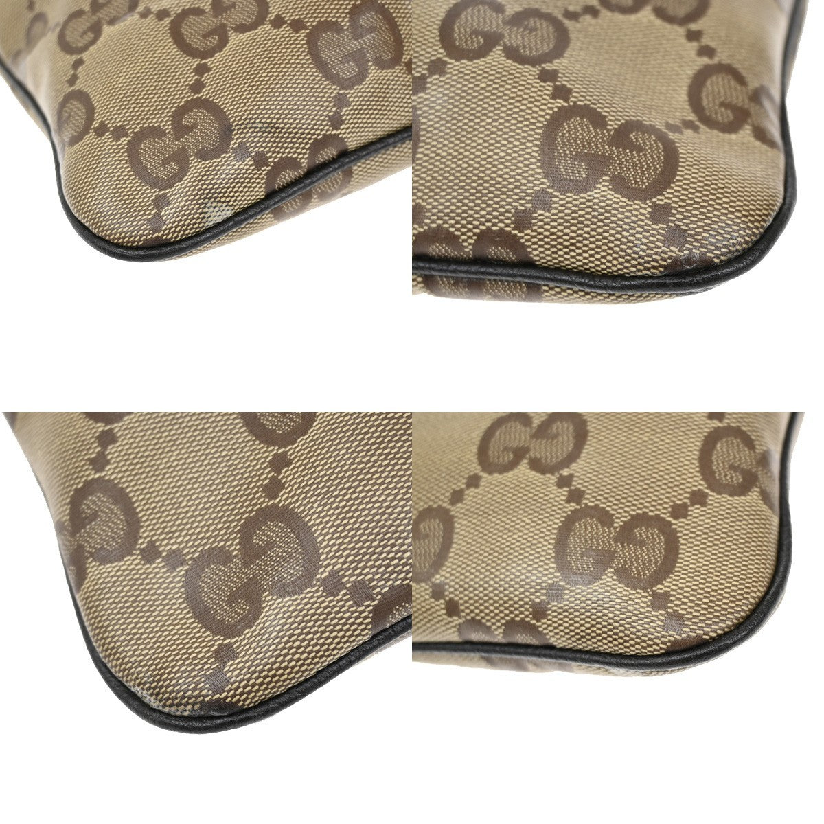 GUCCI Logo GG Pattern Crossbody Shoulder Bag Coating Canvas Leather BN 80KB482