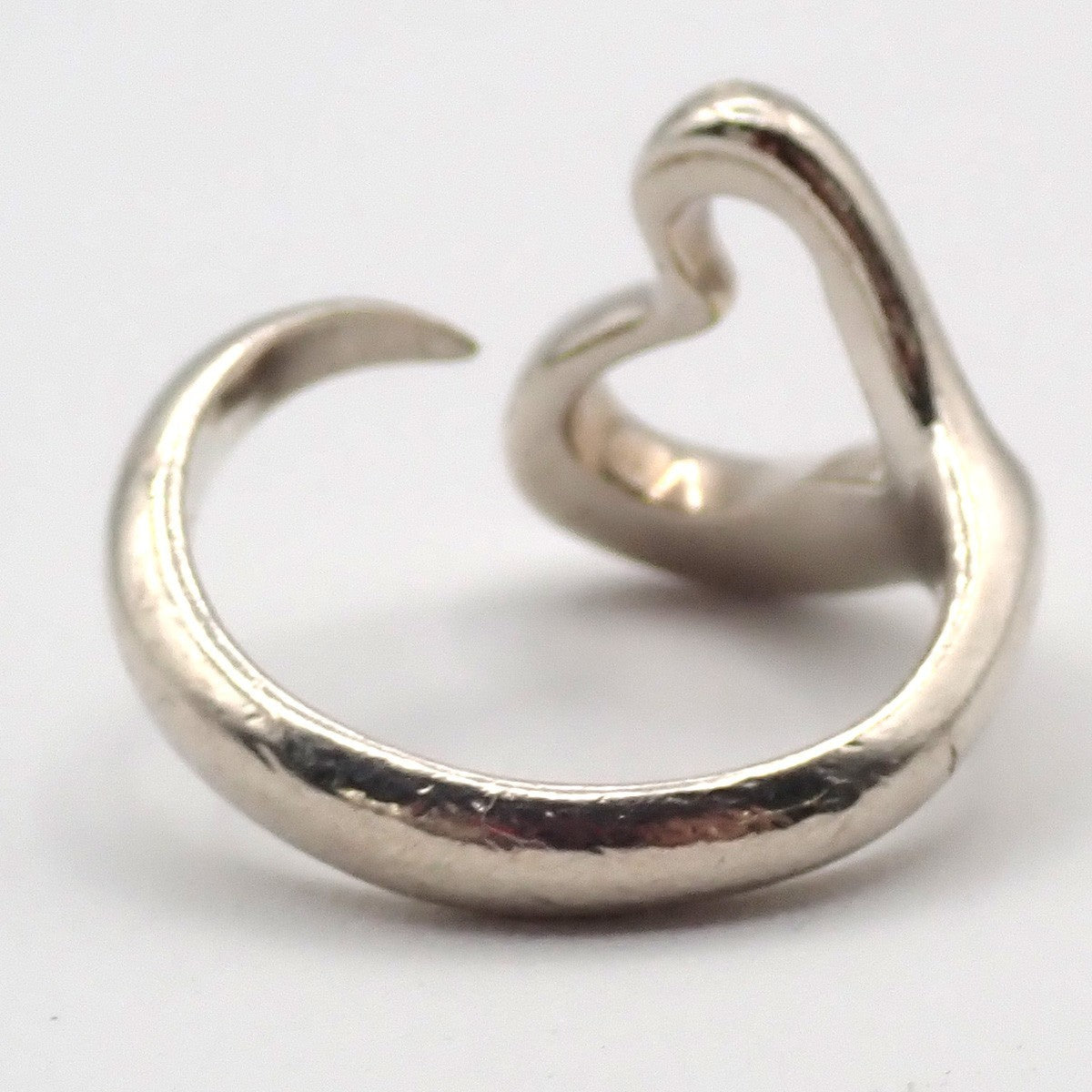 TIFFANY & CO. Elsa Peretti Open Heart Ring JP 9 US 5 Sterling Silver 925 05ZA319