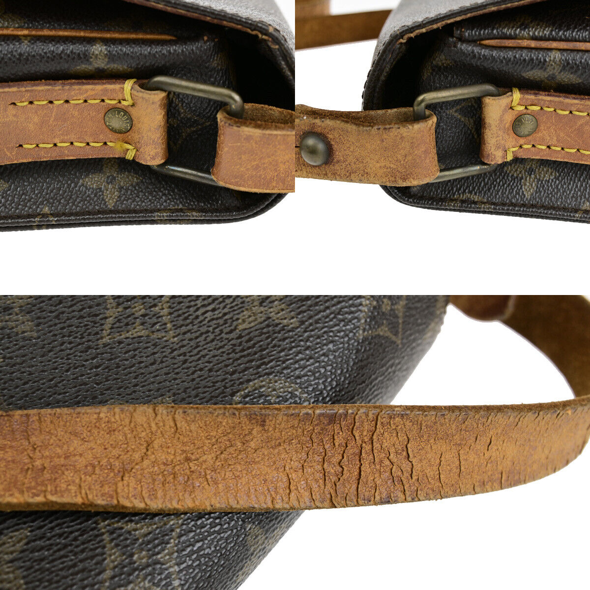 LOUIS VUITTON Cartouchiere MM Shoulder Bag Monogram Leather Brown M51253 61SH981