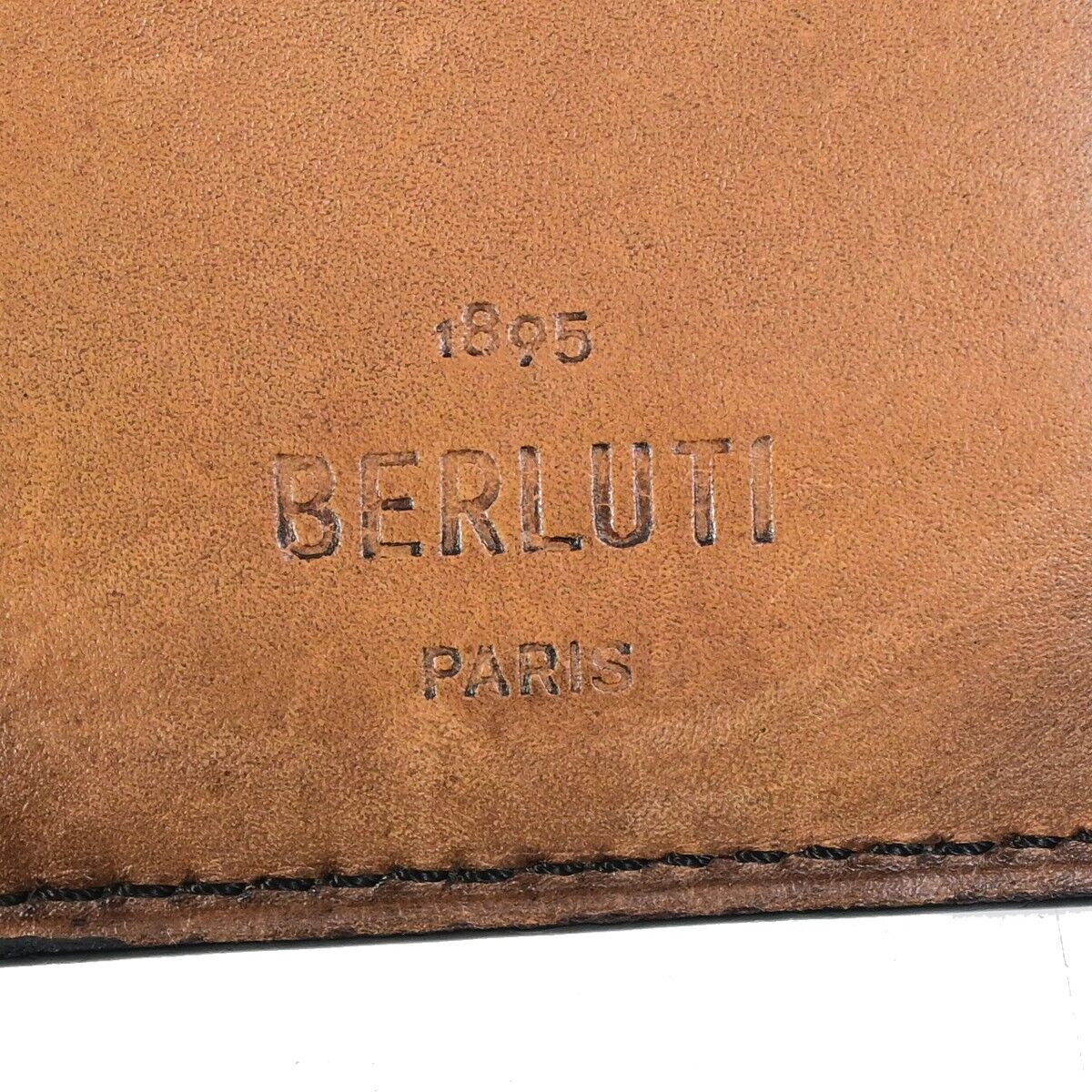 BERLUTI Calligraphy Bifold Long Wallet Purse Leather Brown Italy 84HC102