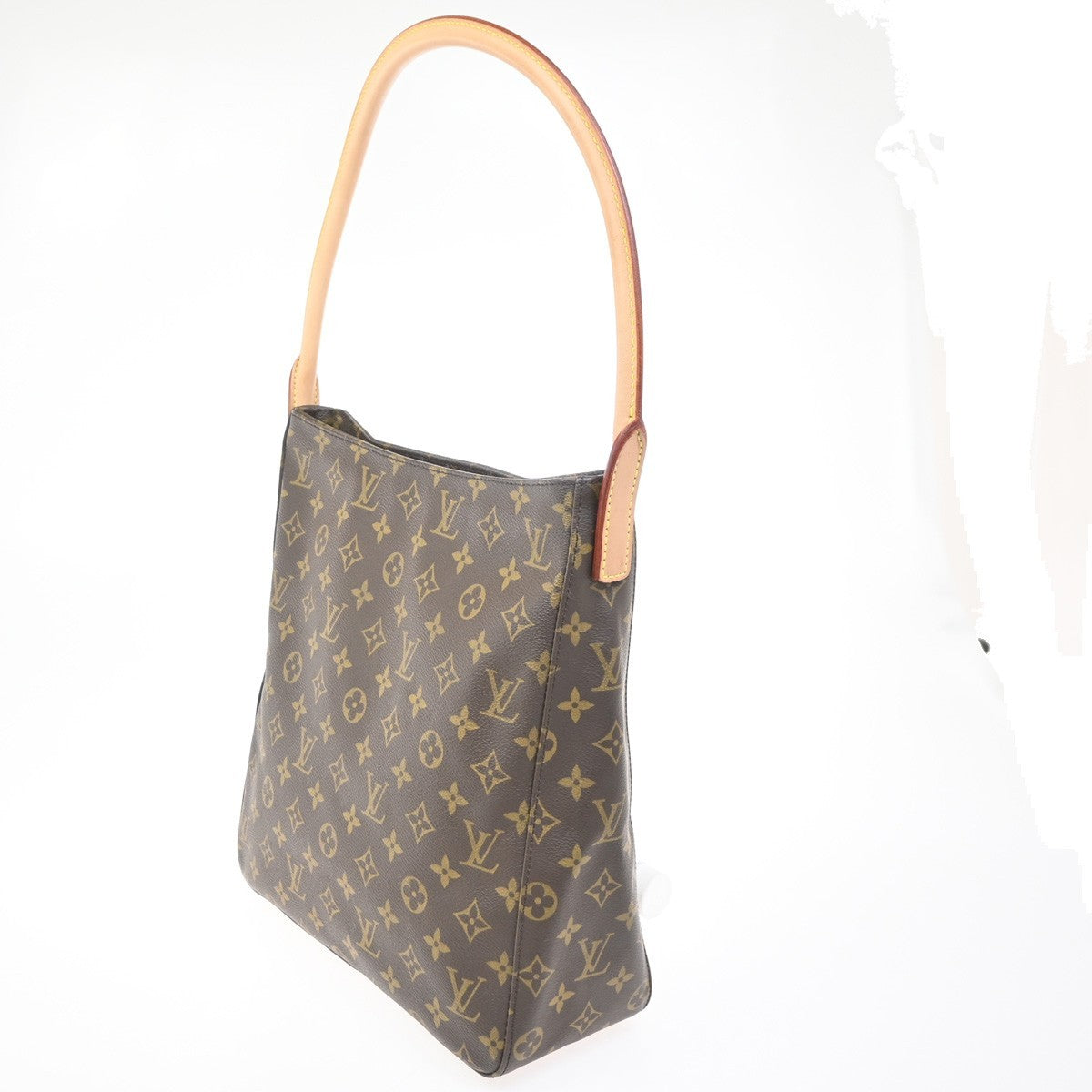 LOUIS VUITTON Logo Looping GM Shoulder Bag Monogram Leather Brown M51145 26RL728