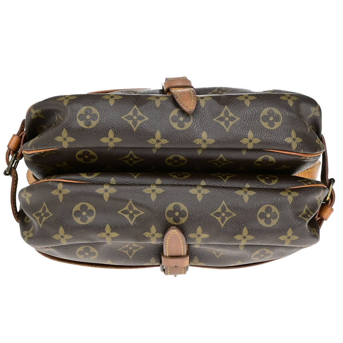 LOUIS VUITTON Logo Saumur 30 Shoulder Bag Monogram Leather Brown M42256 30YG704