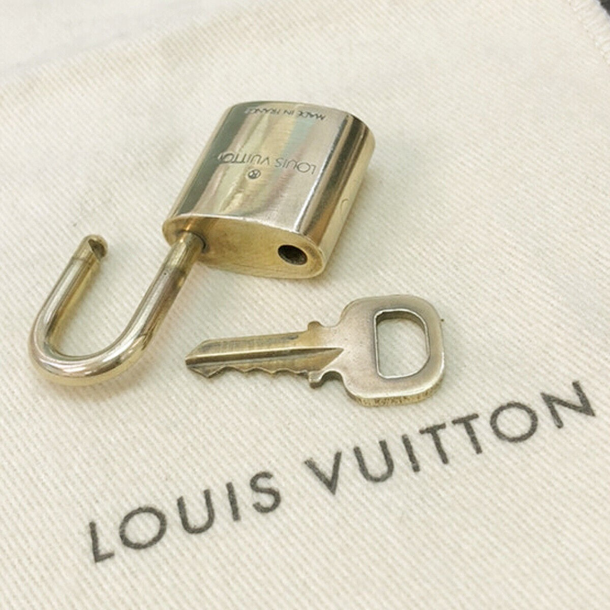 LOUIS VUITTON LV 10 SET PADLOCK KEY CHARM CADENA GOLD-PLATED FRANCE 34JF227
