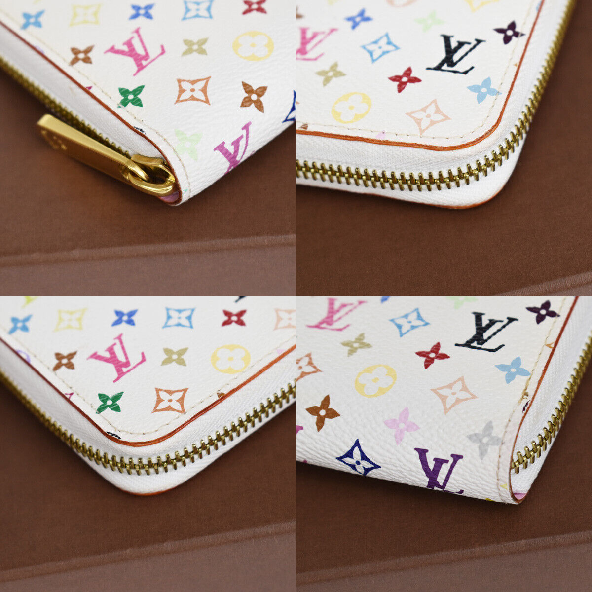 LOUIS VUITTON Zippy Wallet Monogram Multi White Pink Spain M60241 21RH513